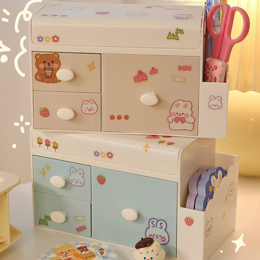 Creative Cute Desktop Storage Box Plastic Drawer Type