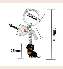 American Style Pet Dog Wax Metal Keychains