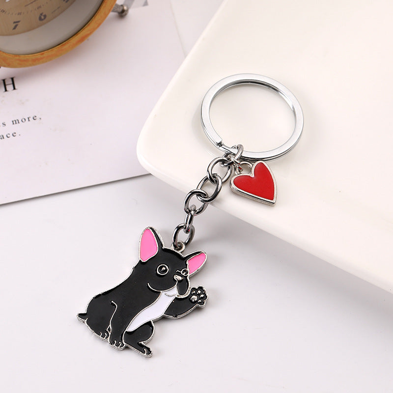 American Cute Fashion Pet Waving Dog Keychain Pendant