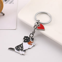 American Cute Fashion Pet Waving Dog Keychain Pendant