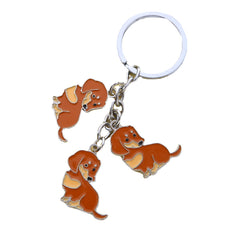 American Style Pet Dog Wax Metal Keychains