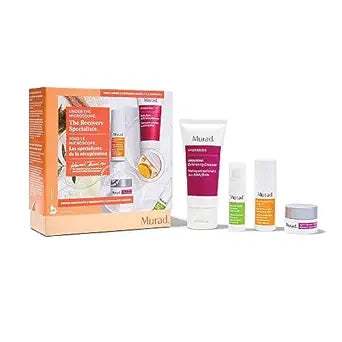 Murad The Recovery Specialists – 4-teiliges Probiergrößenset (im Wert von 87 $) – AHA/BHA-Reiniger 2 Unzen, Retinol-Augenserum 0,17 Unzen, Dark Spot Correcting Serum 0,33 Unzen und Hydro Dynamic Moisturizer 0,25 Unzen 