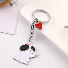 American Cute Fashion Pet Waving Dog Keychain Pendant