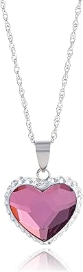 MAX + STONE Sterling Silber Elements Zweifarbige Herz-Anhänger-Halskette, 18"