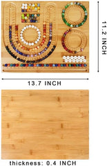 CEVILIA Bead Boards for Jewelry Making,Bead Maker Bracelet Board,Wood Bead Tray Beadboard Bamboo Beading Board for Beading & Jewelry Making (Large)