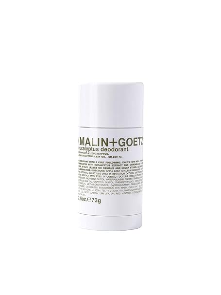 Malin + Goetz Eukalyptus, Bergamotte und botanisches Deodorant, mit natürlichen Inhaltsstoffen, wirksamer Geruchs- und Schweißschutz, alle Hauttypen, keine Rückstände oder Flecken, kein Aluminium, Alkohol, 2,6 Fl Oz. 