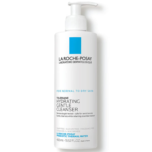 La Roche-Posay Toleriane Limpiador facial hidratante suave, limpiador facial diario con niacinamida y ceramidas para piel sensible, lavado facial hidratante para piel normal a seca, sin fragancia