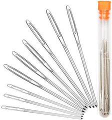 Hekisn Large-Eye Blunt Needles, Stainless Steel Yarn Knitting Needles, Sewing Needles, Crafting Knitting Weaving Stringing Needles,Perfect for Finishing Off Crochet Projects (9 Pieces)