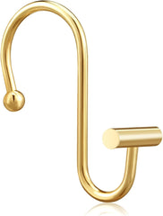 CHICTIE Gold Shower Curtain Hooks Rings , Decorative Rings for Bathroom Rod , Set of 12 Premium Rust-Resistant Metal Hangers T Shaped Design