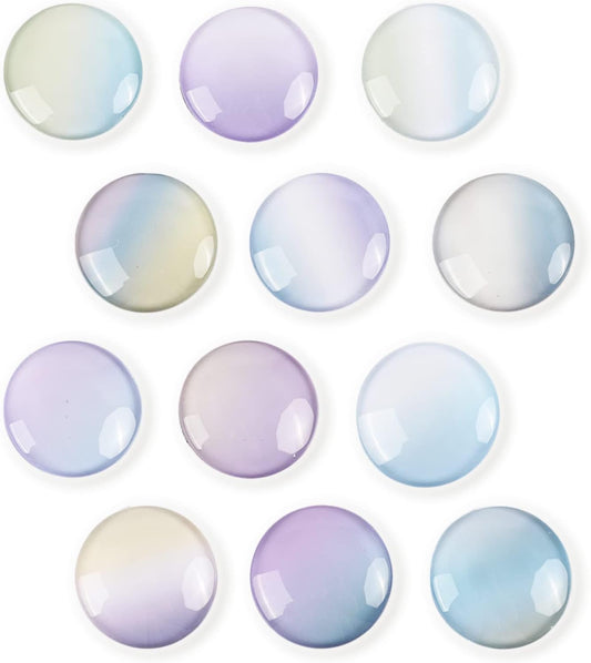 Glass Strong Refrigerator Magnets - 12 Pack Decorative Magnets for Fridge Cute Decor for Home Kitchen Office Whiteboard Locker Accessories (Gradient Refrigerator Magnets)