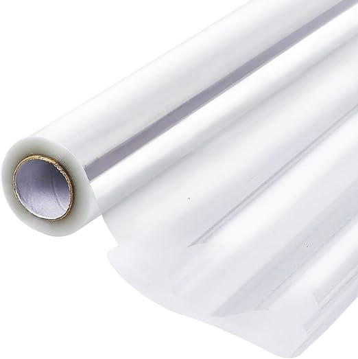 PerkHomy Clear Cellophane Wrap Roll 16" x 100' 3 Mil Thick Cellophane For Gift Basket Treats Goodie Wrapping Craft Flower Bouquet Plastic (Clear, 100ft (16in Width))