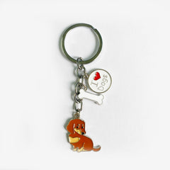 American Style Pet Dog Wax Metal Keychains