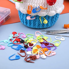 LUNARM 315 Pieces Stitch Markers, Stitch Locking Clip Colorful Knitting Markers Crochet Clips with 15 Pieces Big Eyes Blunt Sewing Needles (2inch/2.3inch/2.7inch)