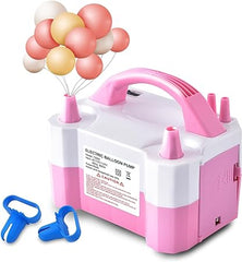 YIKEDA Electric Air Balloon Pump, Portable Dual Nozzle Electric Balloon Inflator/Blower for Party Decoration,Used to Quickly Fill Balloons - 110V 600W [Pink]