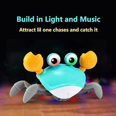 control future Crawling Crab Baby Toy - Infant Tummy Time Toys 3 4 5 6 7 8 9 10 11 12 Babies Boy 3-6 6-12 Learning Crawl 9-12 12-18 Walking Toddler 36 Months Old Music Development 1st Birthday Gifts