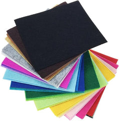 42pcs Felt Fabric Sheet 4"x4" Assorted Color DIY Craft Squares Nonwoven 1mm Thick