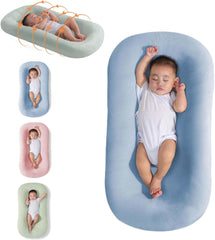 NBBVN Almohada para Tumbona para Bebés Recién Nacidos de 0 a 12 Meses, Almohada para Tumbona para Bebés, Cama Nido para Bebé Transpirable de Algodón Suave (Azul,0-12 Meses)