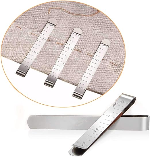 Sewing Clips Set of 20 Stainless Steel Hemming Clips 3 Inches Measurement Ruler Quilting Supplies