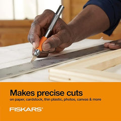 Fiskars SoftGrip Detail Craft Knife - 8" Exacto Knife for Crafting - Multi-Use Exacto Blade Included with Protective Cover