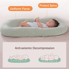 NBBVN Almohada para Tumbona para Bebés Recién Nacidos de 0 a 12 Meses, Almohada para Tumbona para Bebés, Cama Nido para Bebé Transpirable de Algodón Suave (Azul,0-12 Meses)