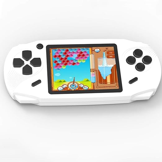 Beijue Juegos portátiles de 16 bits para niños y adultos Pantalla grande de 3.0 '' Precargado 100 HD Videojuegos clásicos retro USB recargable para personas mayores Reproductor de juegos electrónicos Regalo de cumpleaños y Navidad (Blanco) 