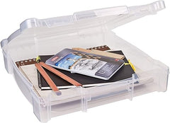 ArtBin 6912AB Essentials One-Compartment 12" x 12" Box, Art & Craft Organizer, [1] Plastic Storage Case, Clear, 14.125" x 13.625" x 3"