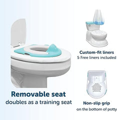 Real Feel Potty with Wipes Storage, Transition Seat & Disposable Liners - Realistic Toilet - Easy to Clean & Assemble - Jool Baby (Aqua)