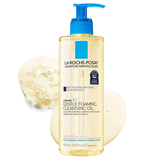 La Roche-Posay NUEVO Lipikar AP+ Aceite limpiador en espuma suave | Limpiador de aceite suave para rostro y cuerpo formulado con niacinamida | Hidratación duradera las 24 horas | Sin fragancia y sin jabón 