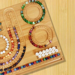 CEVILIA Bead Boards for Jewelry Making,Bead Maker Bracelet Board,Wood Bead Tray Beadboard Bamboo Beading Board for Beading & Jewelry Making (Large)