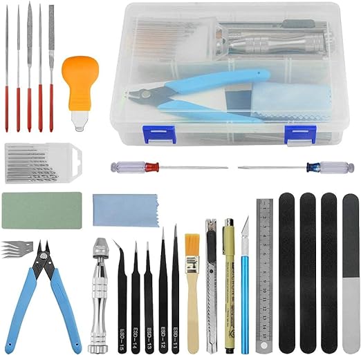 XINGYHENG 41Pcs Modeler Basic Tools Craft Set Compatible with Gundam Model Tools Kit with Plastic Box Hobby Model Assemble Building Repairing and Fixing DIY Craft Kit