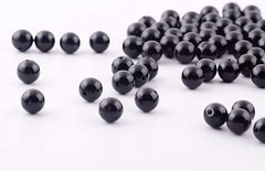 Natural Stone Beads 100pcs 8mm Black Obsidian Round Genuine Real Stone Beading Loose Gemstone Hole Size 1mm DIY Charm Smooth Beads for Bracelet Necklae Earrings Jewelry Making (Black Obsidian, 68mm)