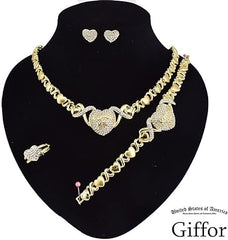 Giffor Jewellery Lady 14K Gold gefüllte Schmucksets für Damen, Armbänder, Halsketten mit Ohrringen, Geschenke