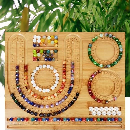 CEVILIA Bead Boards for Jewelry Making,Bead Maker Bracelet Board,Wood Bead Tray Beadboard Bamboo Beading Board for Beading & Jewelry Making (Large)