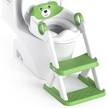 Rabb 1st Potty Training Seat, Upgrade Toddler Toilet Seat for Kids Boys Girls, 2 in 1 Potty Training Toilet, Splash Guard Anti-Slip Pad Step Stool