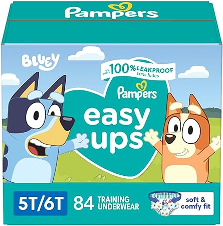 Pampers Easy Ups Boys & Girls Potty Training Pants - Size 5T-6T, One Month Supply (84 Count), Training Underwear