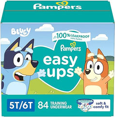 Pampers Easy Ups Boys & Girls Potty Training Pants - Size 5T-6T, One Month Supply (84 Count), Training Underwear