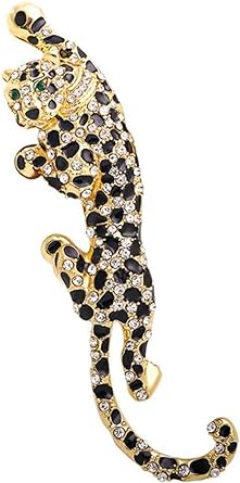 Rhinestone Leopard Brooch for Women And Men Unisex Pin Animal Brooch Pin Crystal Leopard Design Brooch Pin Jewelry Winter Coat Accessories