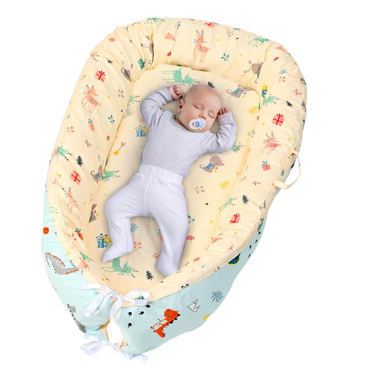 Tumbona para recién nacido, funda extraíble, nido infantil para bebés, niñas, niños, funda de cama suave y transpirable para dormir, para bebés recién nacidos de 0 a 36 meses 