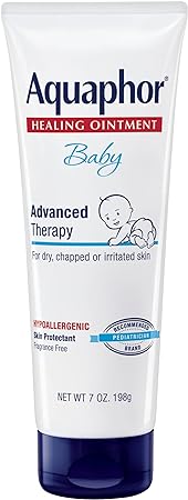 Aquaphor Baby Healing Ointment Advanced Therapy Skin Protectant, Dry Skin and Diaper Rash Ointment, 7 Oz Tube