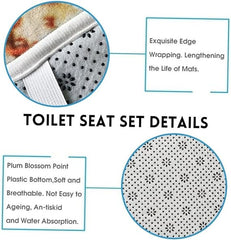 Set Toilet Seat Toilet Floor Mat Decorative Shower Curtain Shower Curtain and Toilet Cover Seat Printed Curtains Toilet Bowl Seat Decorative Rug Ground Mat Printing Bath Tent