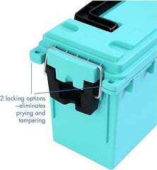 Logix 12533 Stackable Craft Storage Box with Handle, Locking Art Supply Box, Plastic Storage Containers with Lids, Craft Organizer Box, Teal