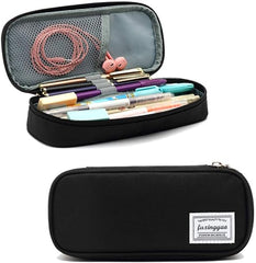 FUXINGYAO Pencil Case, Multi- Slot Pencil Pouch, Portable Pencil Bag, Pen Case for& Office(Black)