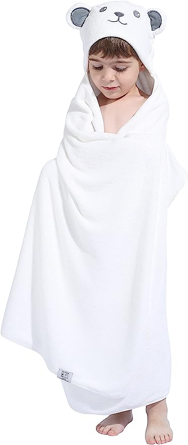 Hooded Towel for Kids - Rayon Made from Bamboo, 30 × 50 INCH Large Size for 3-10 Yrs - Premium Bath Kids Beach Towels Wrap for Girls, Boys - Ultra Absorbent and Hypoallergenic