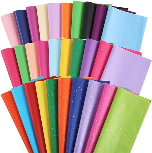 3 Otters 150 Sheets Wrapping Tissue Paper, Tissue Paper Gift Wrap Colors of Rainbow Gift Tissue Paper for Gift Bags