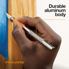 Fiskars SoftGrip Detail Craft Knife - 8" Exacto Knife for Crafting - Multi-Use Exacto Blade Included with Protective Cover