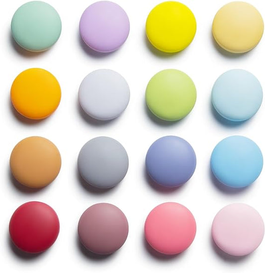 SUNURS Colorful Matte Cute Fridge Magnets for Locker, Strong Decorative Funny Refrigerator Magnets for Whiteboard, Kitchen, and Office (16 Pieces & 16 Colors)