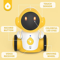 GILOBABY Robot Toys, Robots parlantes inteligentes recargables para niños, Robot inteligente con sensor táctil controlado por voz, cantar, bailar, grabar, repetir, regalos de cumpleaños para niños y niñas a partir de 6 años 