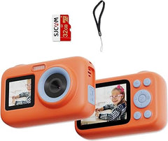 SJCAM Upgrade Kids Camera Dual Screen, Christmas Birthday Gifts for Girls Boys Age 3-10, 1080P 44MP HD Digital Video Cameras for Toddler, Portable Toy for 3 4 5 6 7 8 9 10 Year Old Children