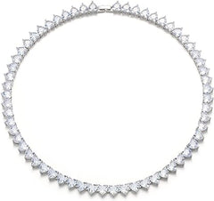 FEEL STYLE Tenniskette für Damen und Herren, Iced Out-Halskette, Kristall, Zirkonia, Herz-Diamant-Halsketten, 8 mm, 45,7 cm, glitzernde Halsbandkette für Hip-Hop-Schmuck