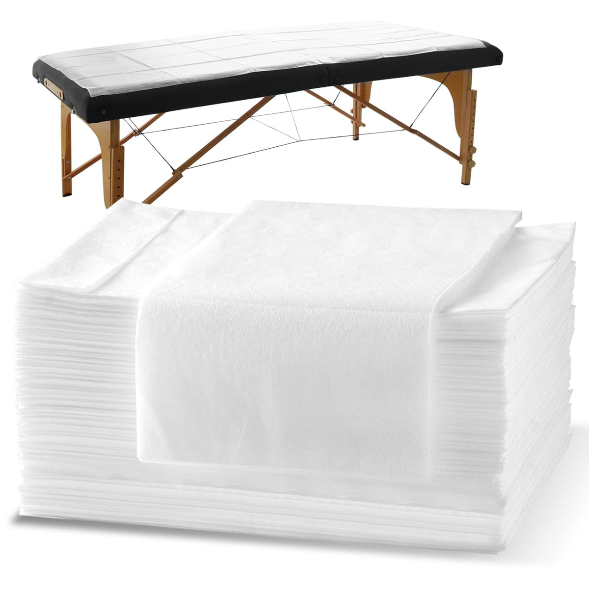 Spa Bed Sheets Disposable Massage Table Set, 30 Pcs Massage Sheets Cover Non-Woven Fabric for Beauty Salon, Hotels, 70’’ x 31’’